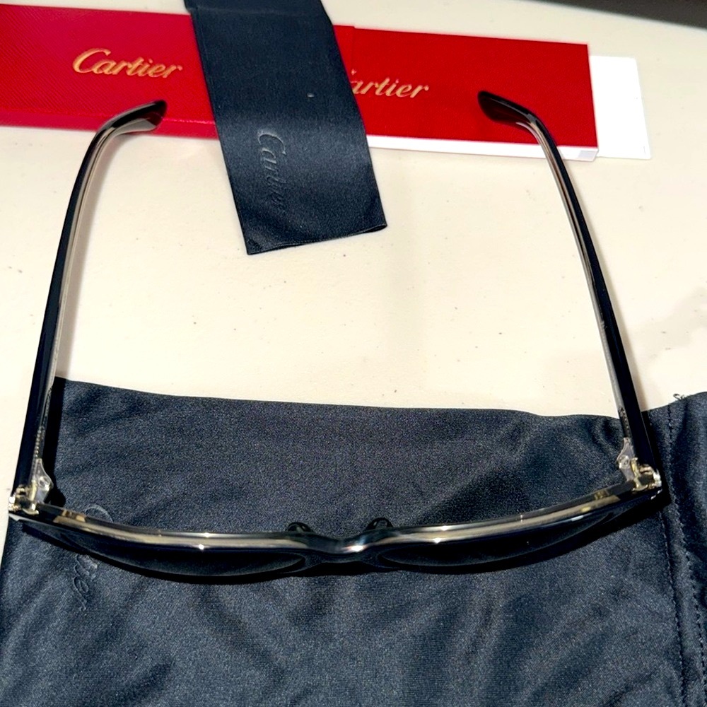 NEW Cartier Deep blue silver hardware Luxury Sunglasses 😎 signature authentic - Picture 11 of 14